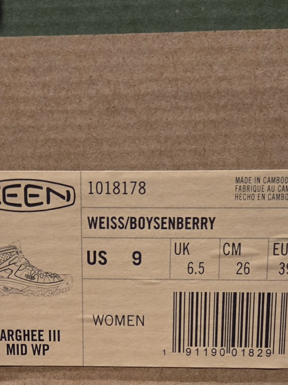 KEEN TARGHEE III Women's Mid Lace-Up Hiking Boots in Weiss/Boysenberry - Picture 6 of 6